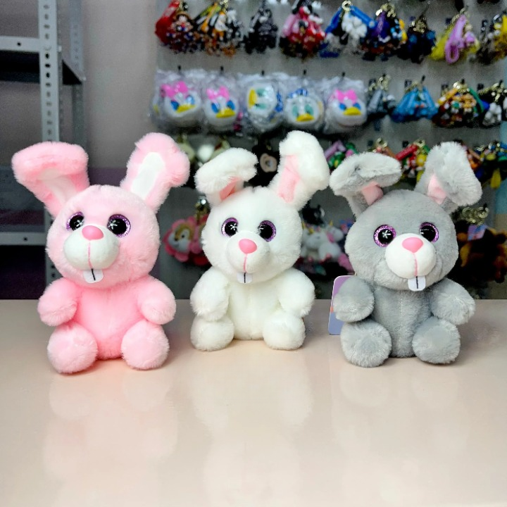 Snowball Rabbit Plush Keychain