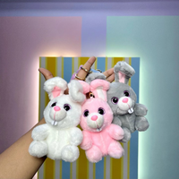 Snowball Rabbit Plush Keychain