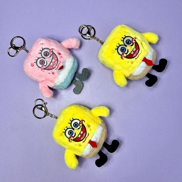 Smiling SpongeBob Plush Keychain