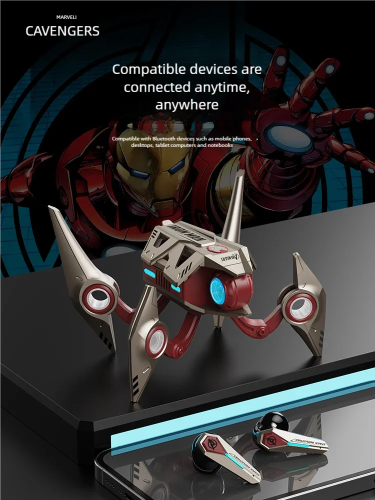 MARVEL Special-Shaped TWS Bluetooth Earbuds Noise Reduction Wireless Headset with Long Battery Standby for iPhone - Bear Hugs