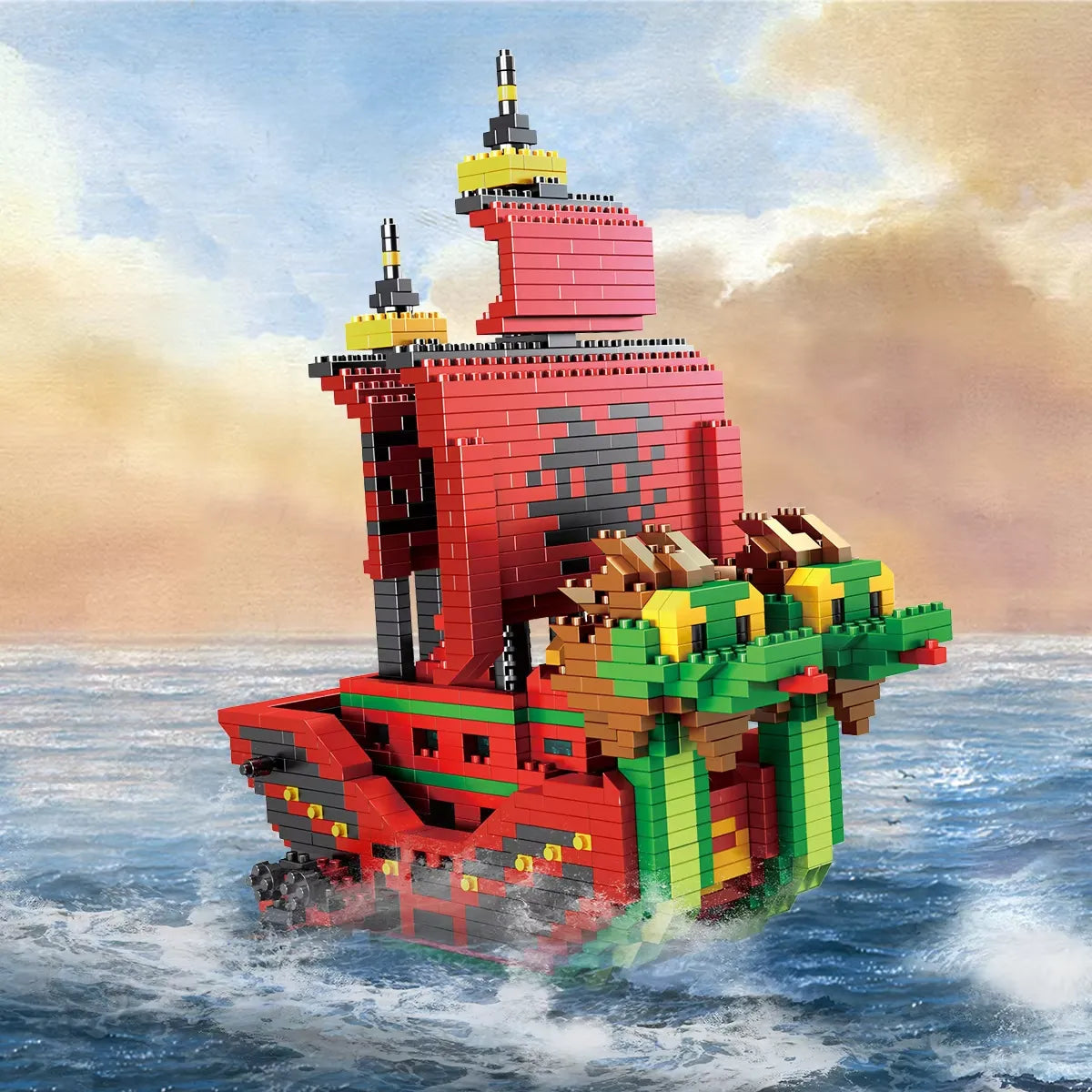 One Piece Pirate Ship 3D Model Building Blocks