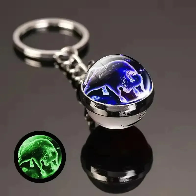 Zodiac Glimmer Orb Keychain