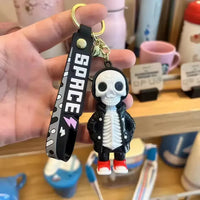 Bone Brigade Hooded Skeleton Keychain