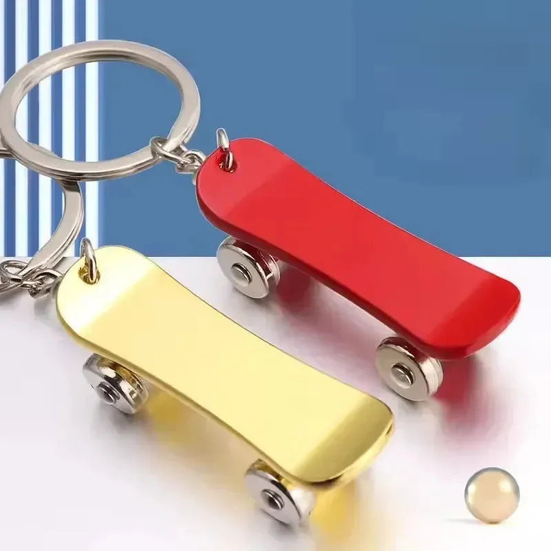 Rolling Radness Revolving Skateboard Keychain