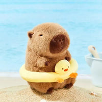 Capybara Swimming Ring Keychain