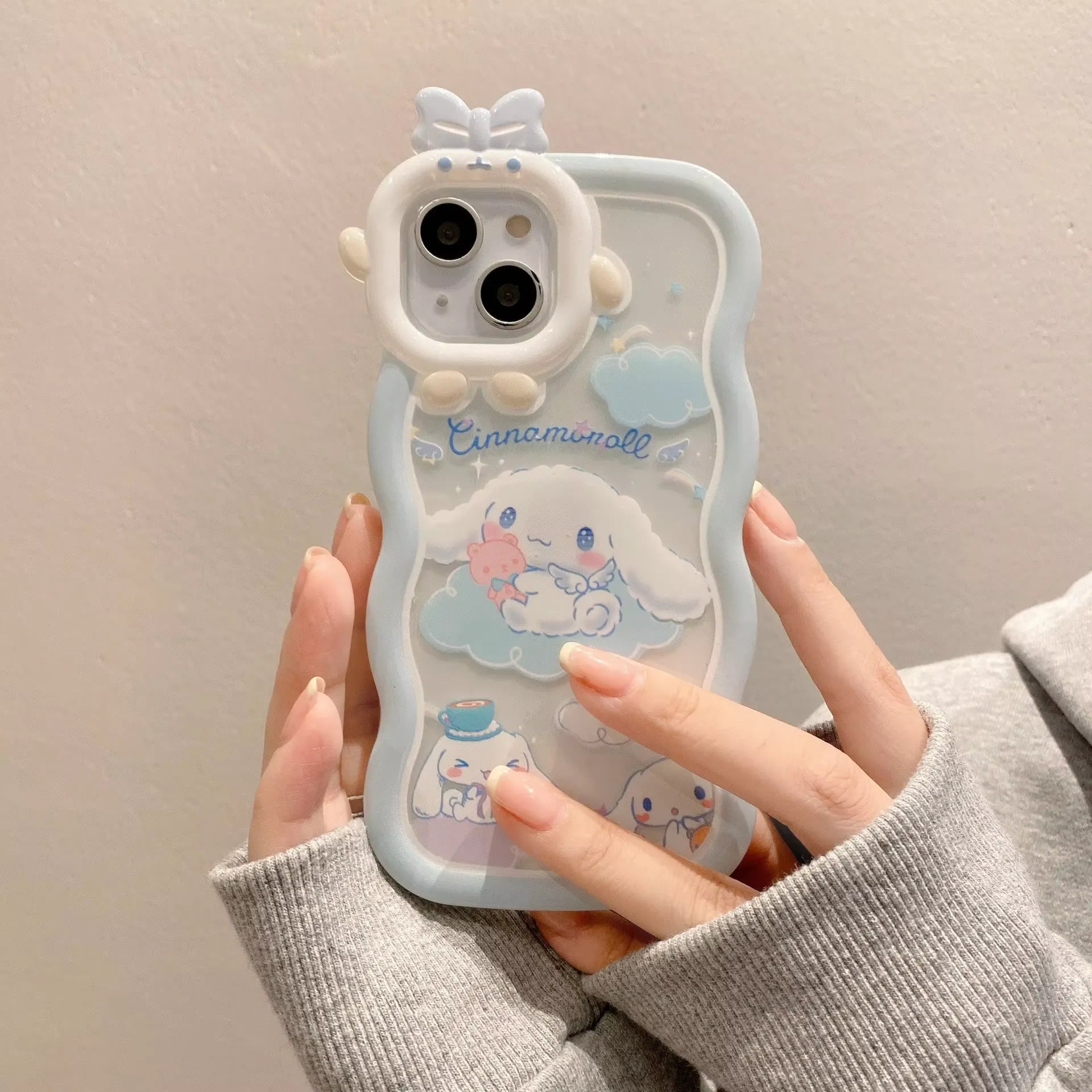 Cinnamoroll Bow Bracket Phone Case (For iPhones)