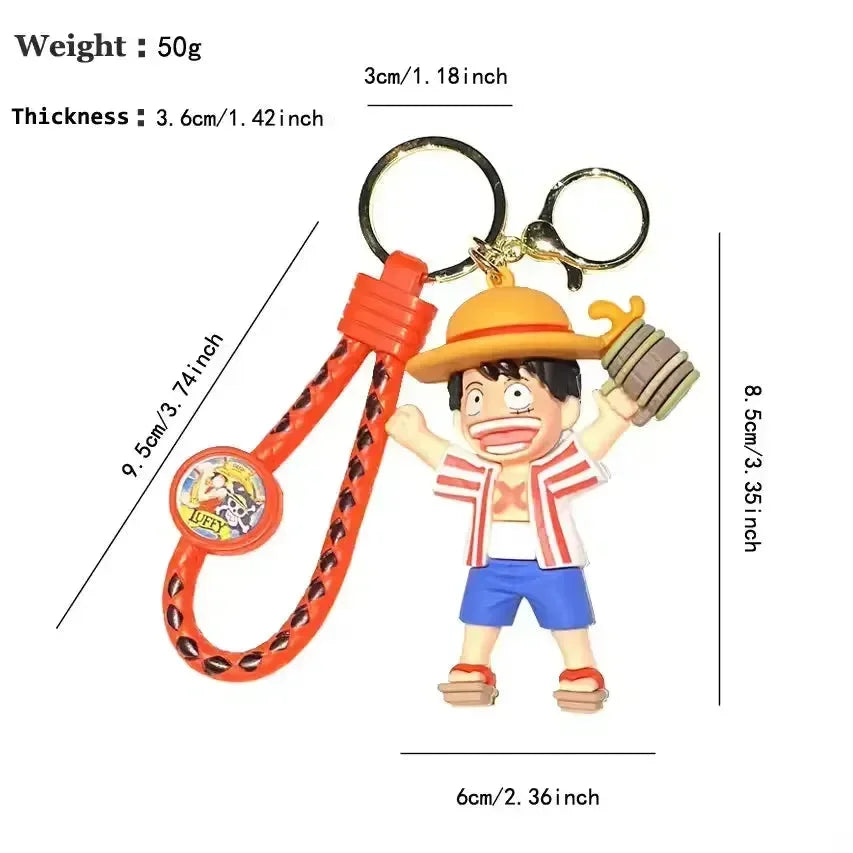 ZGCXRTO 3 PCS Casquette Pirate En Paille Avec Porte-clés Et Collier - Set Cosplay One Piece