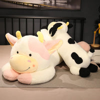 90/110CM Lovely Milk Cow Plush Toys Cartoon Stuffed Animal Cattle Dolls Sleeping Pillow for Birthday Gifts - Bear Hugs