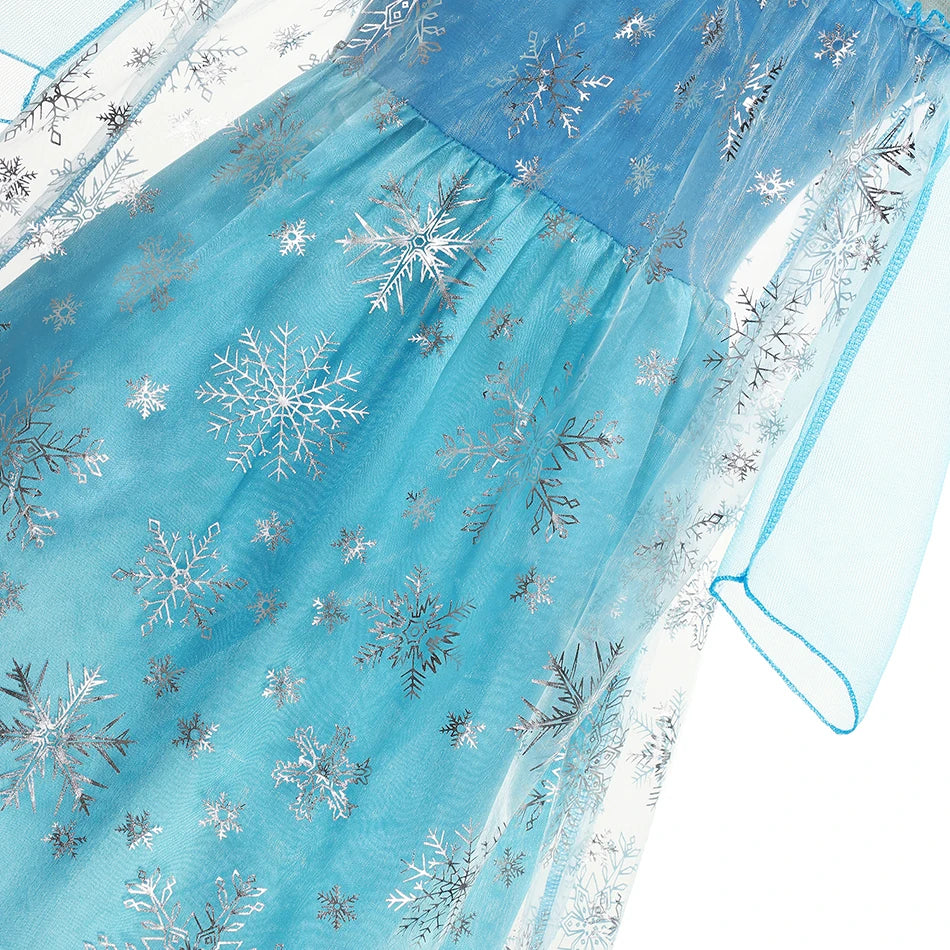 Girls Snow Queen Kids Costumes Girls Carnival Party Prom Gown Elsa Robe-Playing Children Clothing Princess Dress Birthday Dress - Bear Hugs