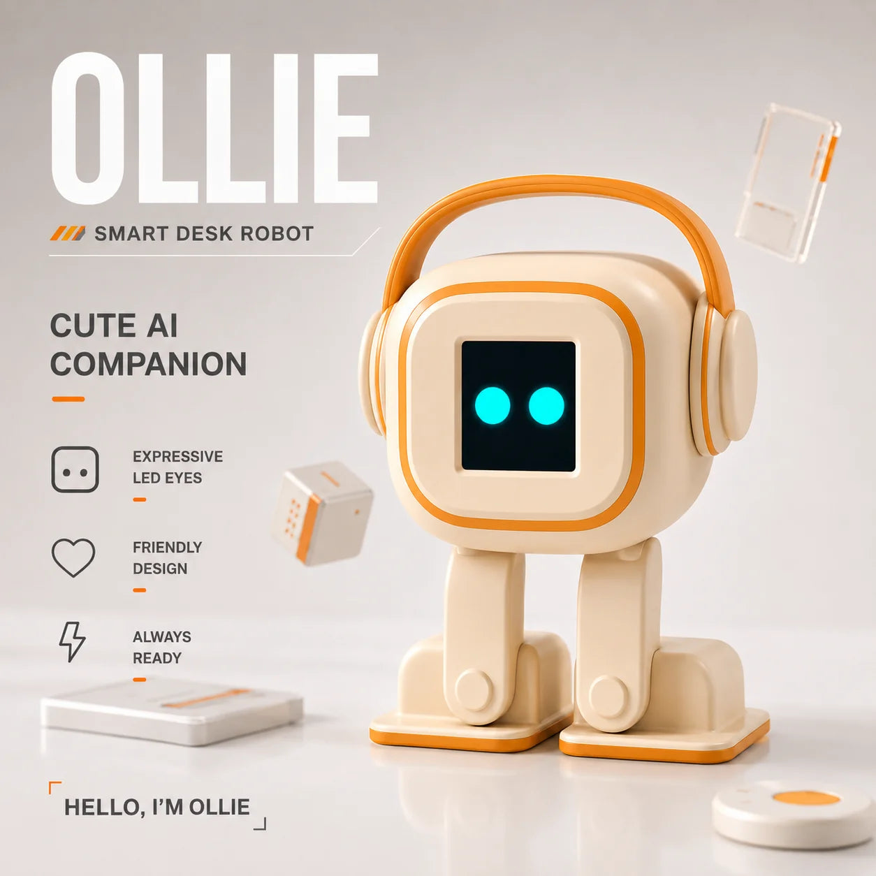 Ollie Mini EMO AI Pet Robot - Bear Hugs