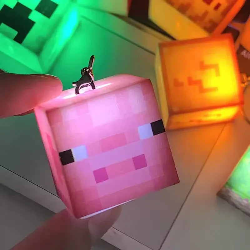 Minekraft Block Beacon LED Keychain