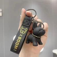 Punk French Bulldog 3D Keychain