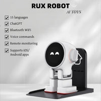 Original Letianpai Rux Robot Smart Companion Electron Ai Intelligent Automation Robot GPT Voice Fun Desktop Pet ai Robots White - Bear Hugs