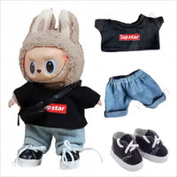 Monochrome Ensemble Labubu Doll outfit