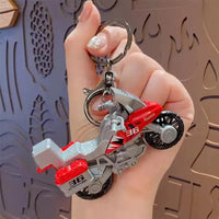 Rev Up Motorcycle Metal Keychain