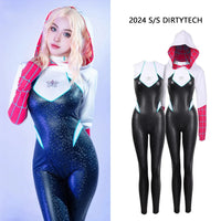 Spiderman Across Spider Verse Gwen Stacy Cosplay Costume PU One-piece Suit Tight and Elastic De Batterie Spiderman Women - Bear Hugs