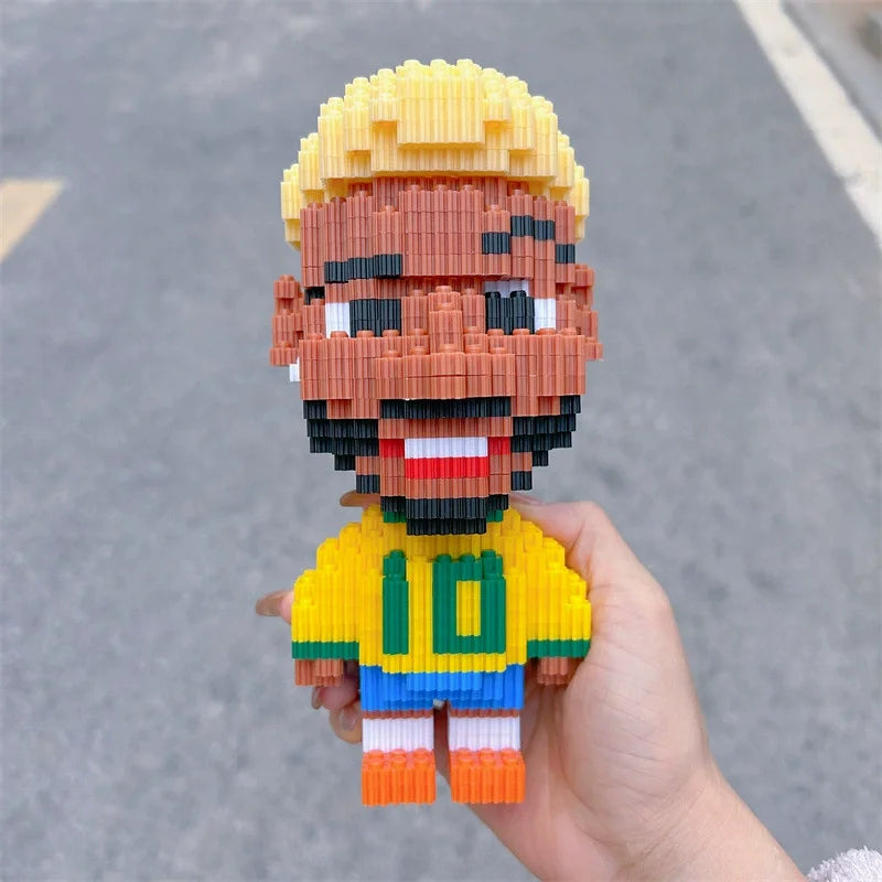 Football Players Miniature Building Blocks Character Assembly Model Desktop Ornament Fun Gifts - Bear Hugs