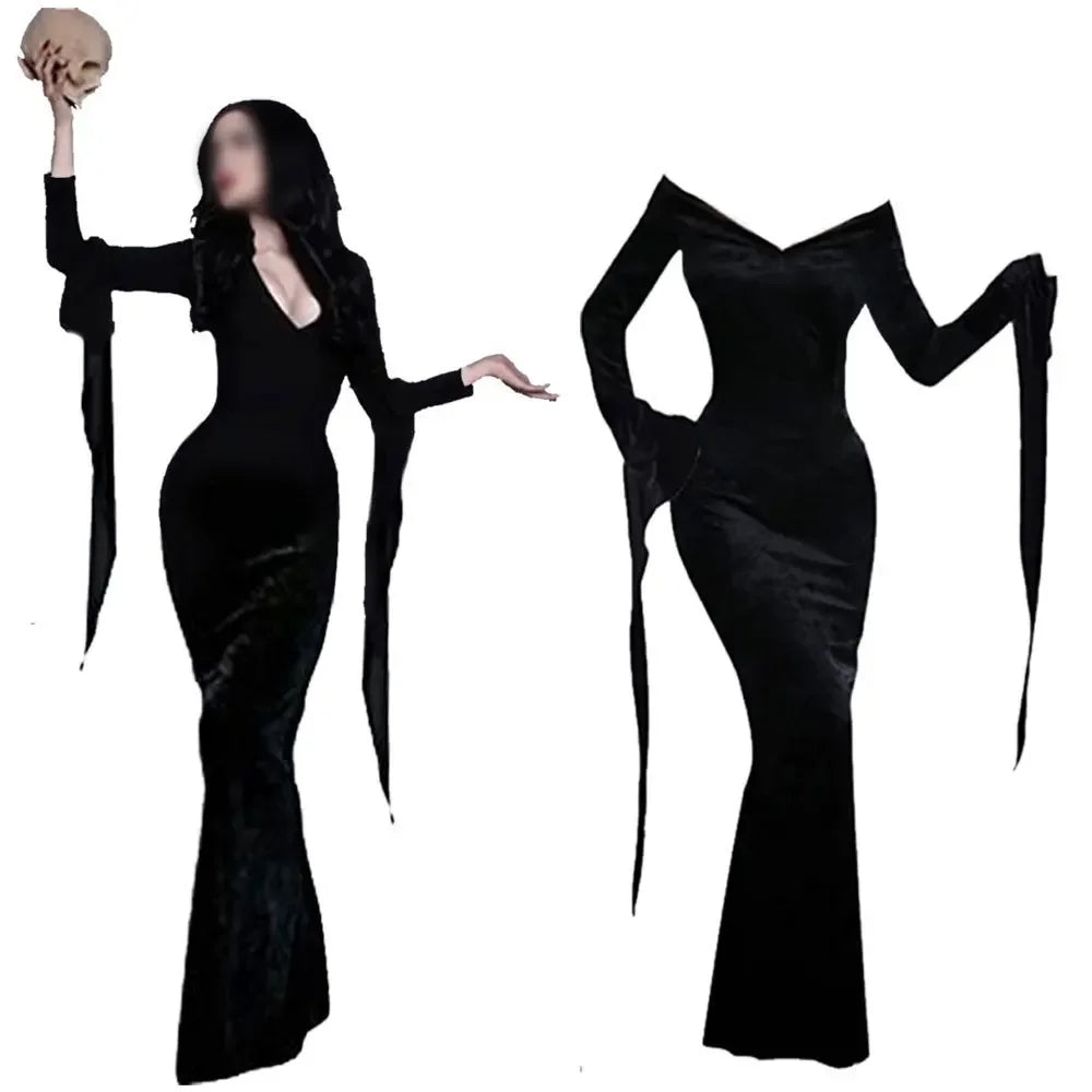 Morticia Addams Vintage Cosplay Dress
