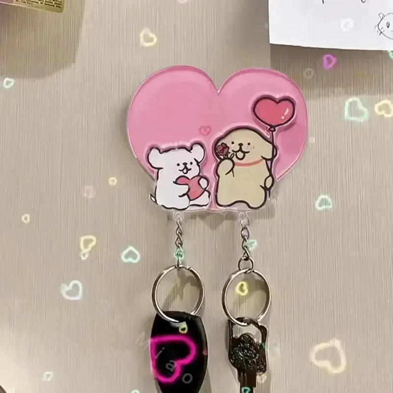 Heartfelt Hounds Wall Couple Keychain