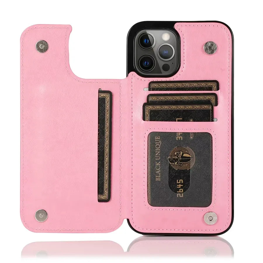 Butterfly Magnetic Flip Leather Phone Case (For iPhones)