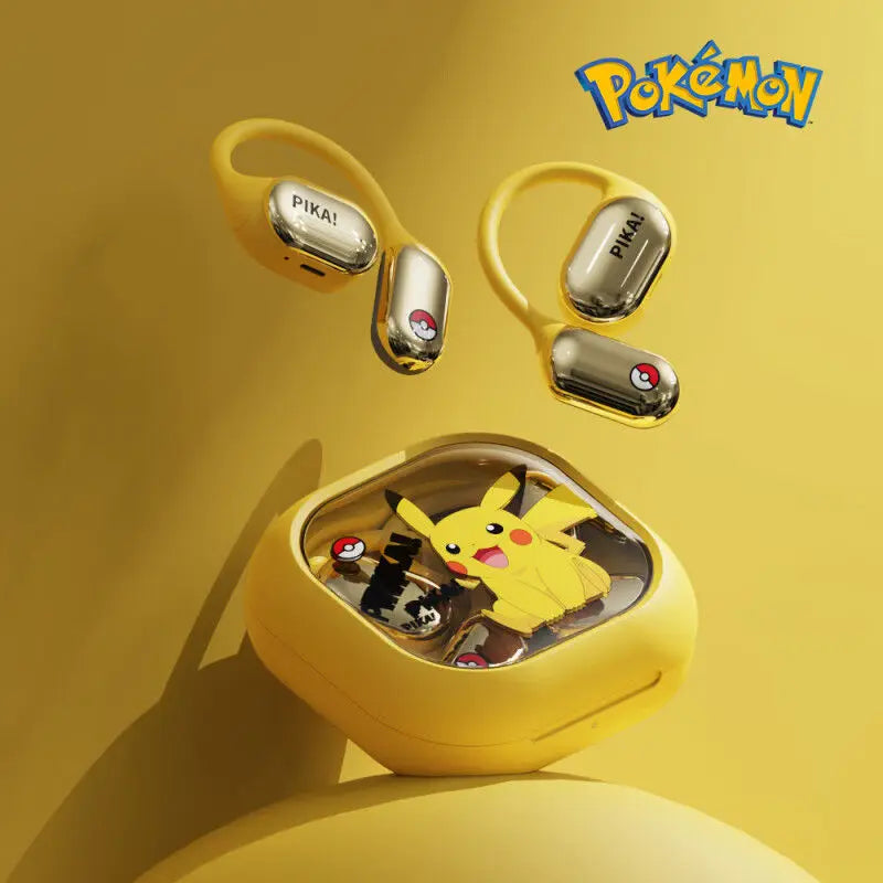 New Pokemon Pikachu Wireless Bluetooth Headset Peripheral Cartoon Good-Looking Ear-Hook Bone Conduction Sports Headset Gift - Bear Hugs