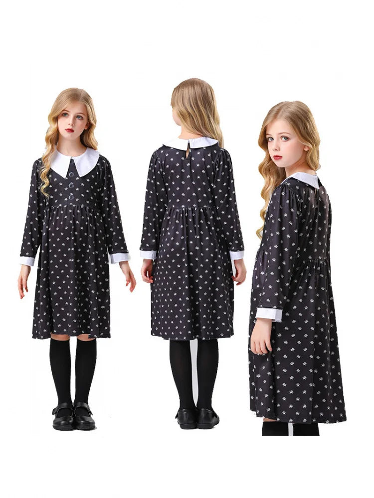 Wednesday Addams Retro Black Dress