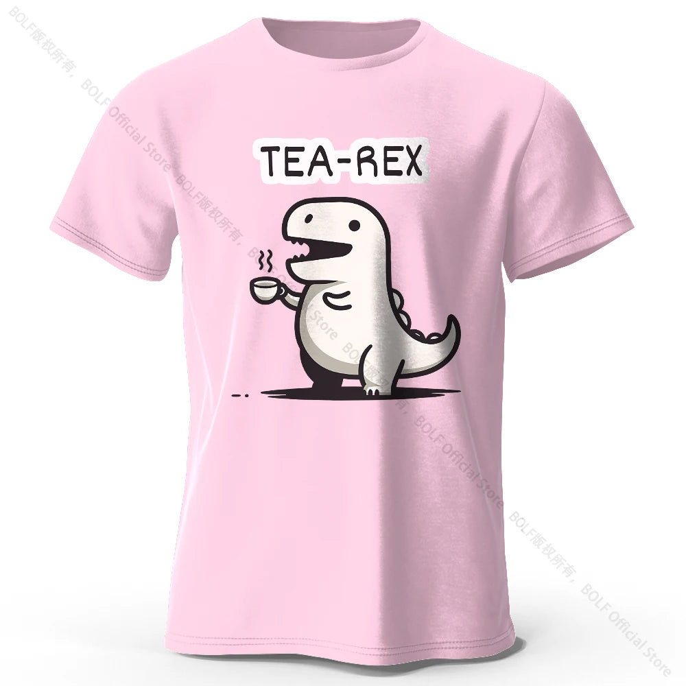 Tea-Rex Dinosaur Cotton T-Shirt