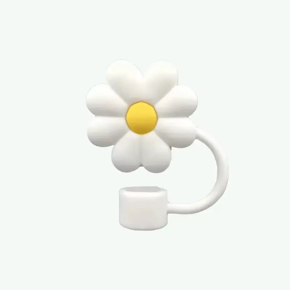 غطاء من القش على شكل زهرة مزهرة لأكواب 30 أونصة/40 أونصة 