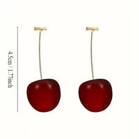 Crimson Charm Cherry Earrings
