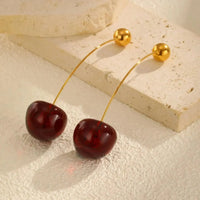 Crimson Charm Cherry Earrings