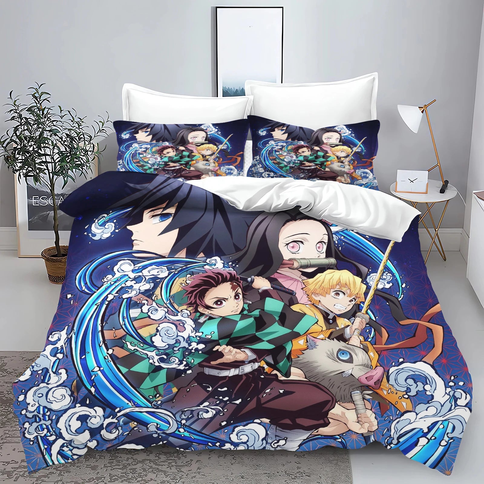 Demon Slayer: Kimetsu no Yaiba kamado Nezuko Anime 100% Polyester Bedding Set Duvet Cover Set Printed Cartoon Home Decor - Bear Hugs