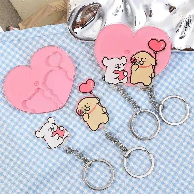 Heartfelt Hounds Wall Couple Keychain