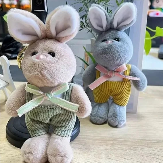 Dungaree Rabbit Plush Keychain