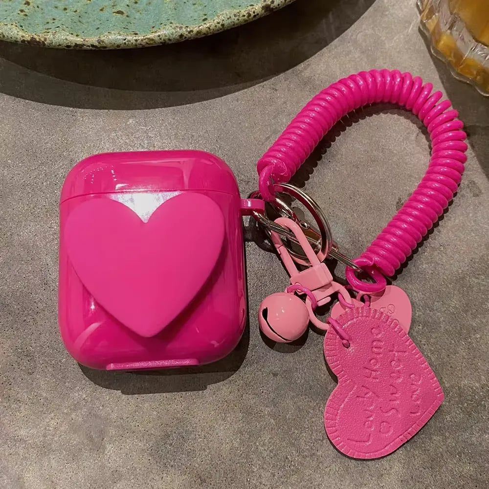 Adorable Pink Heart Case (For Airpods)