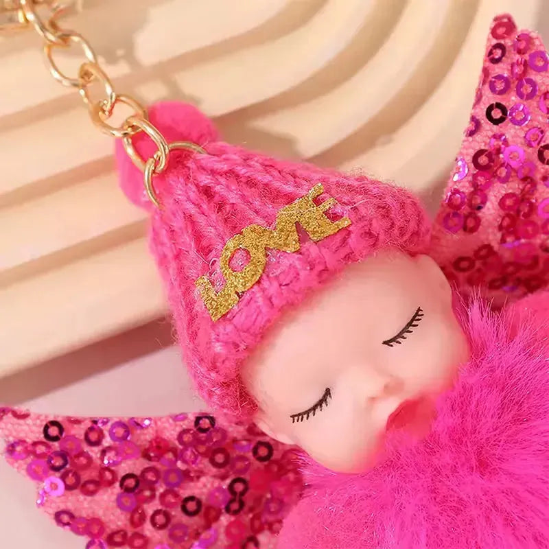 Sleepy Baby Thick Fur Pendant - Bear Hugs