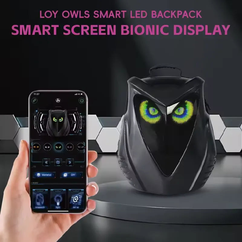 LED Glowing Eyes Owl Backpack