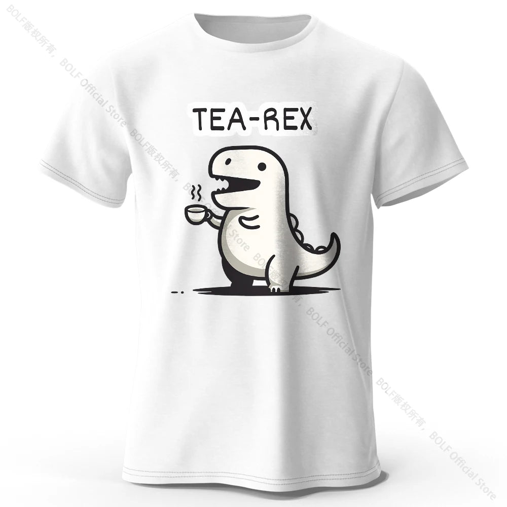 Tea-Rex Dinosaur Cotton T-Shirt