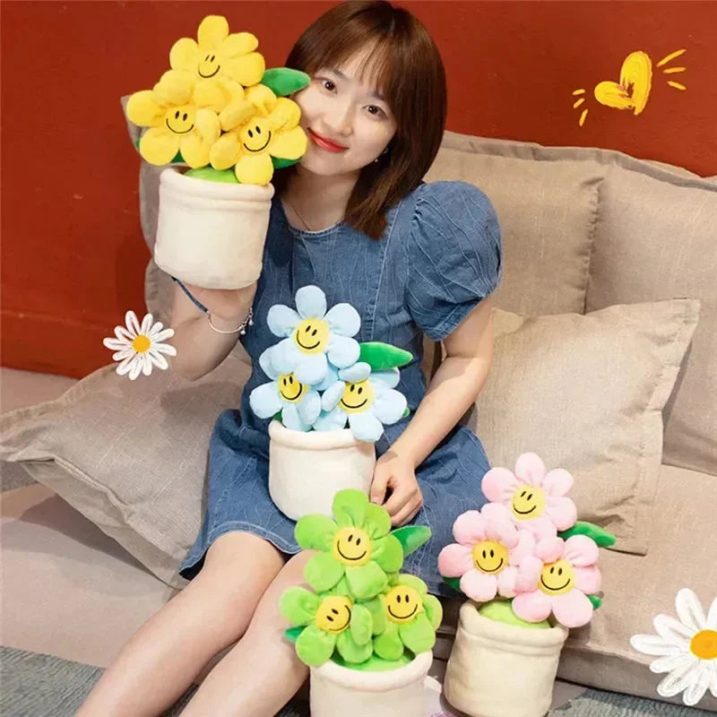 Smiling Sunflower Flowerpot Plush - Bear Hugs