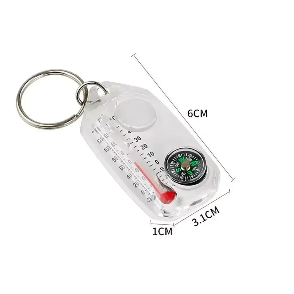 Thermometer Compass Utility Keychain