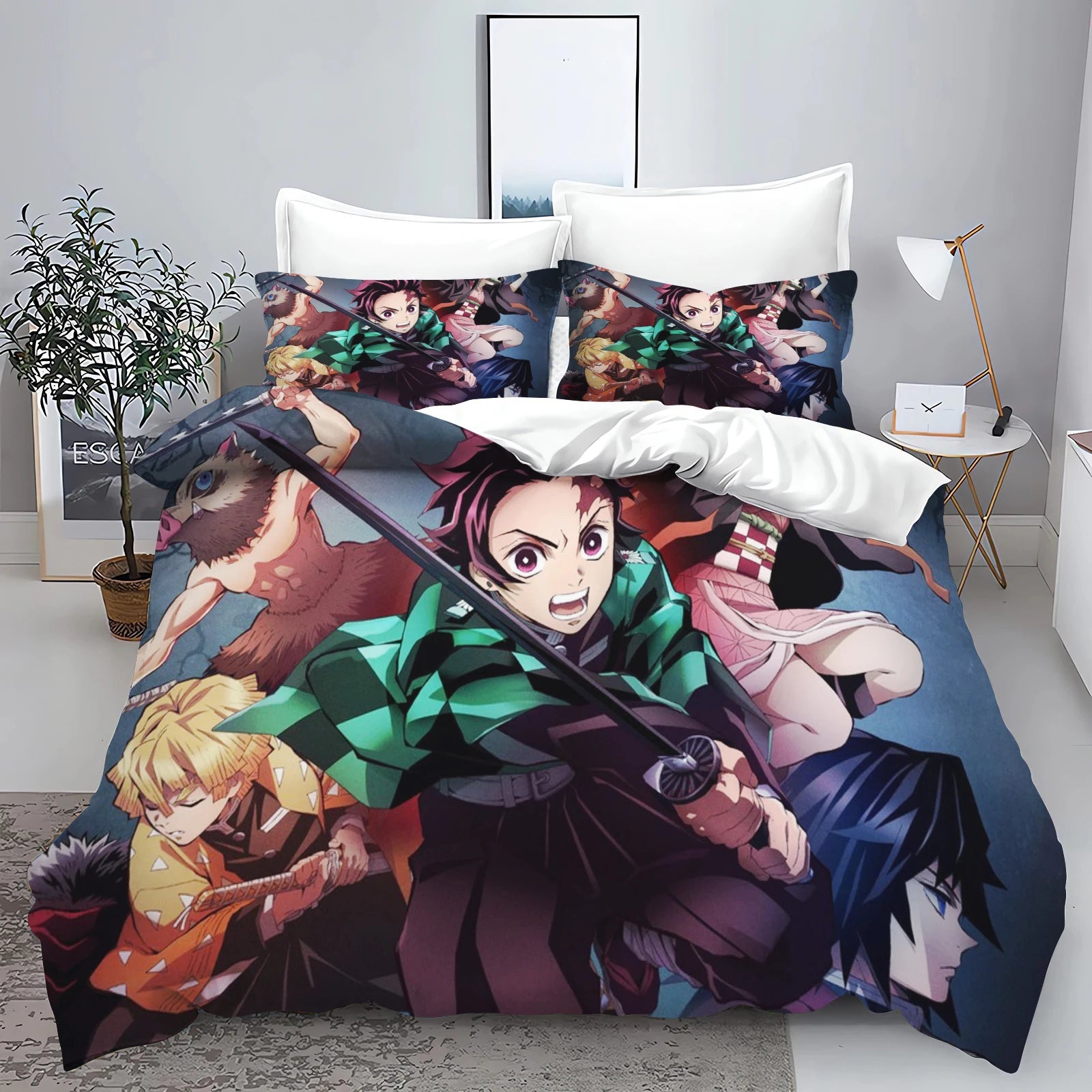 Demon Slayer: Kimetsu no Yaiba kamado Nezuko Anime 100% Polyester Bedding Set Duvet Cover Set Printed Cartoon Home Decor - Bear Hugs