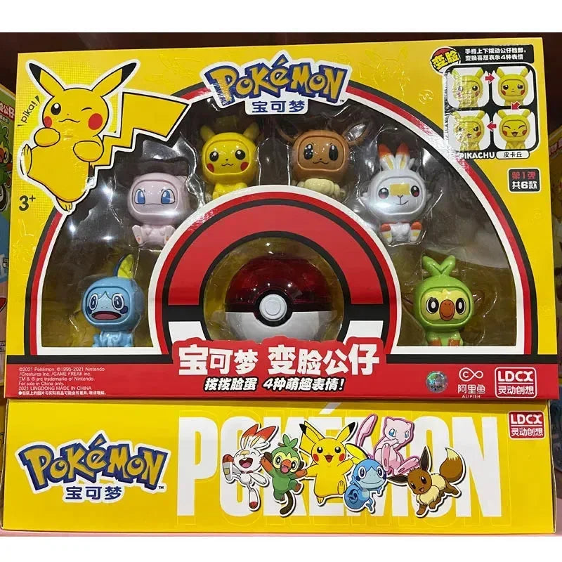 Pokemon Face-Changing Dolls with Pokeball (Set of 6) - Bear Hugs