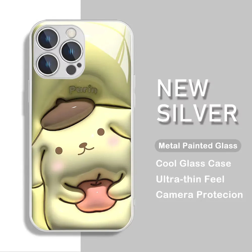 Sanrio Characters Metallic Color Case (For iPhones)