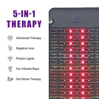Luxuryade A050 Heating Infrared Bio NIR Mat Amethyst Crystal Tourmaline PEMF Therapy Photon Red Light Body Massage Mattress - Bear Hugs