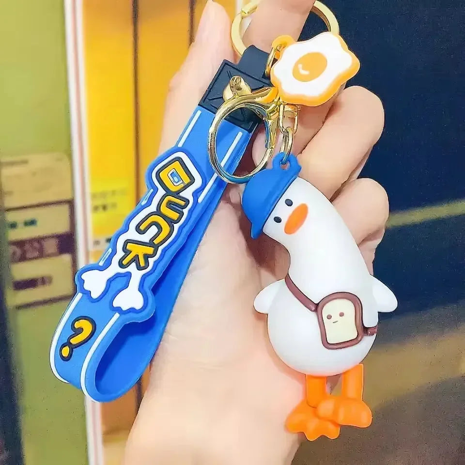 Quirky Crooked Neck Duck Keychain