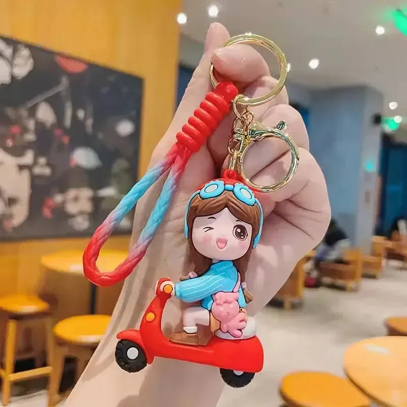 Scooter Couple 3D Keychain