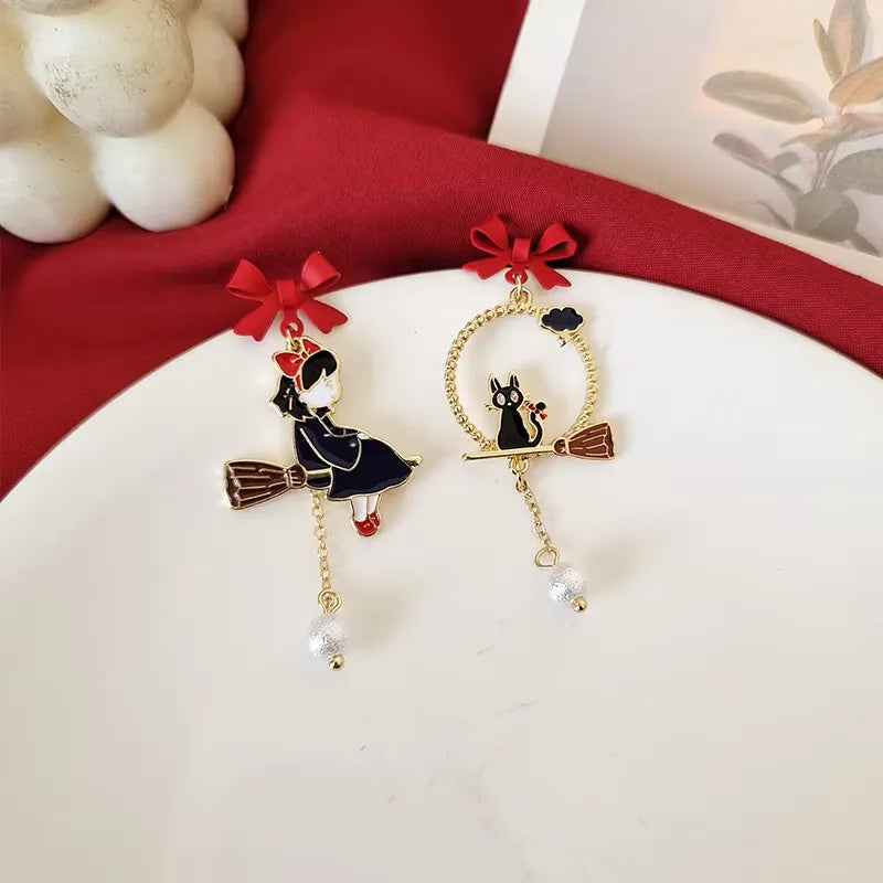 Majestic Bow Broom Earrings