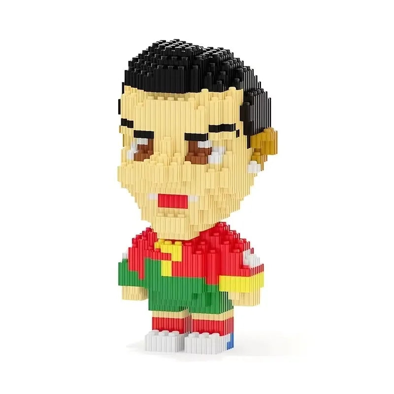 Football Players Miniature Building Blocks Character Assembly Model Desktop Ornament Fun Gifts - Bear Hugs