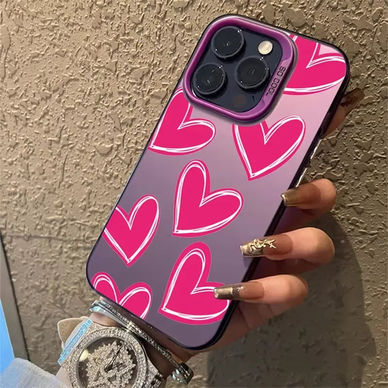 Luxury Heart Electroplate Phone Case (For iPhones)