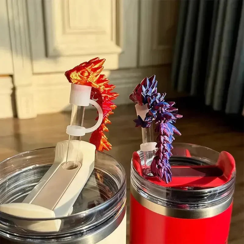 3D Printed Mini Dragon Straw Topper For Tumblers