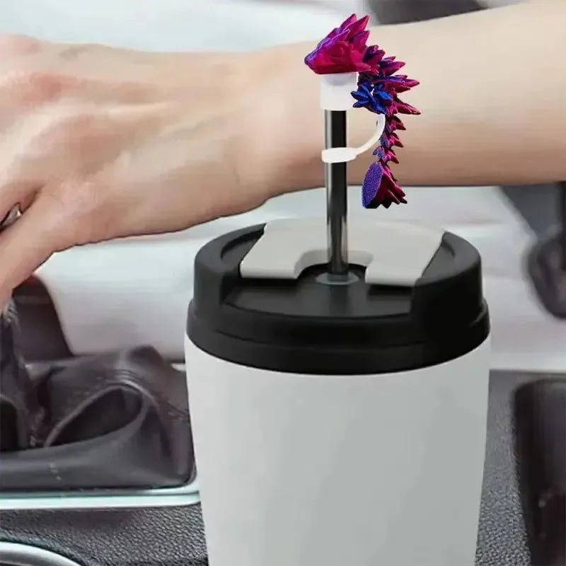 3D Printed Mini Dragon Straw Topper For Tumblers